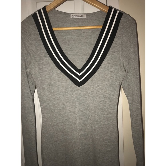 V Neck Striped Midi Dress - Picture 2 of 2